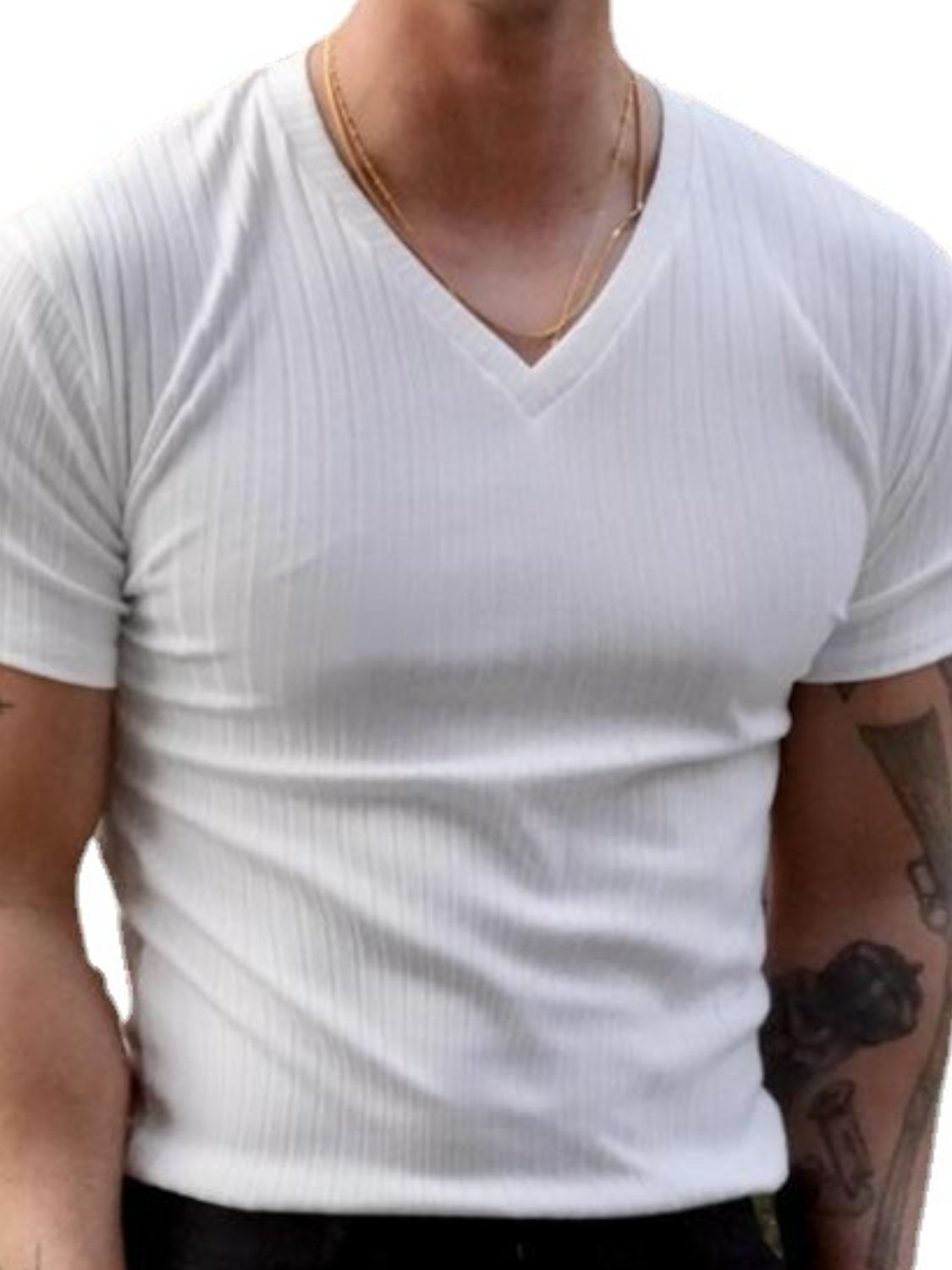Men's Plus Size V-Neck Short Sleeve T-Shirt