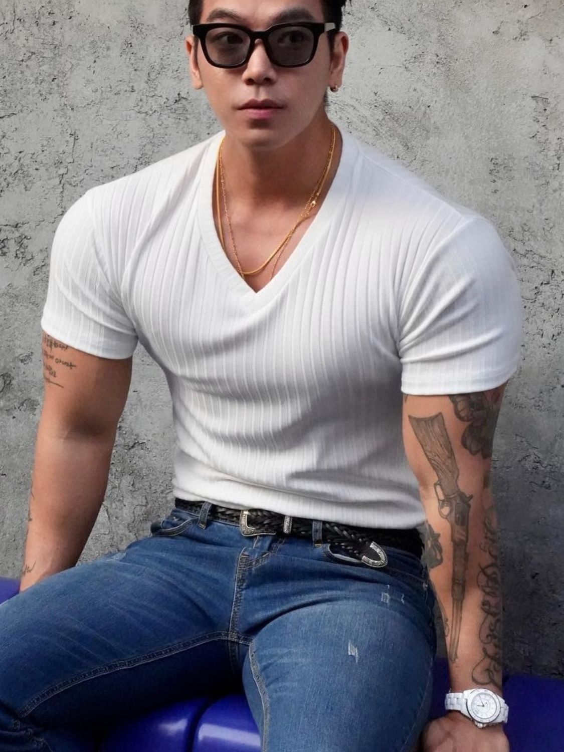 Men's Plus Size V-Neck Short Sleeve T-Shirt